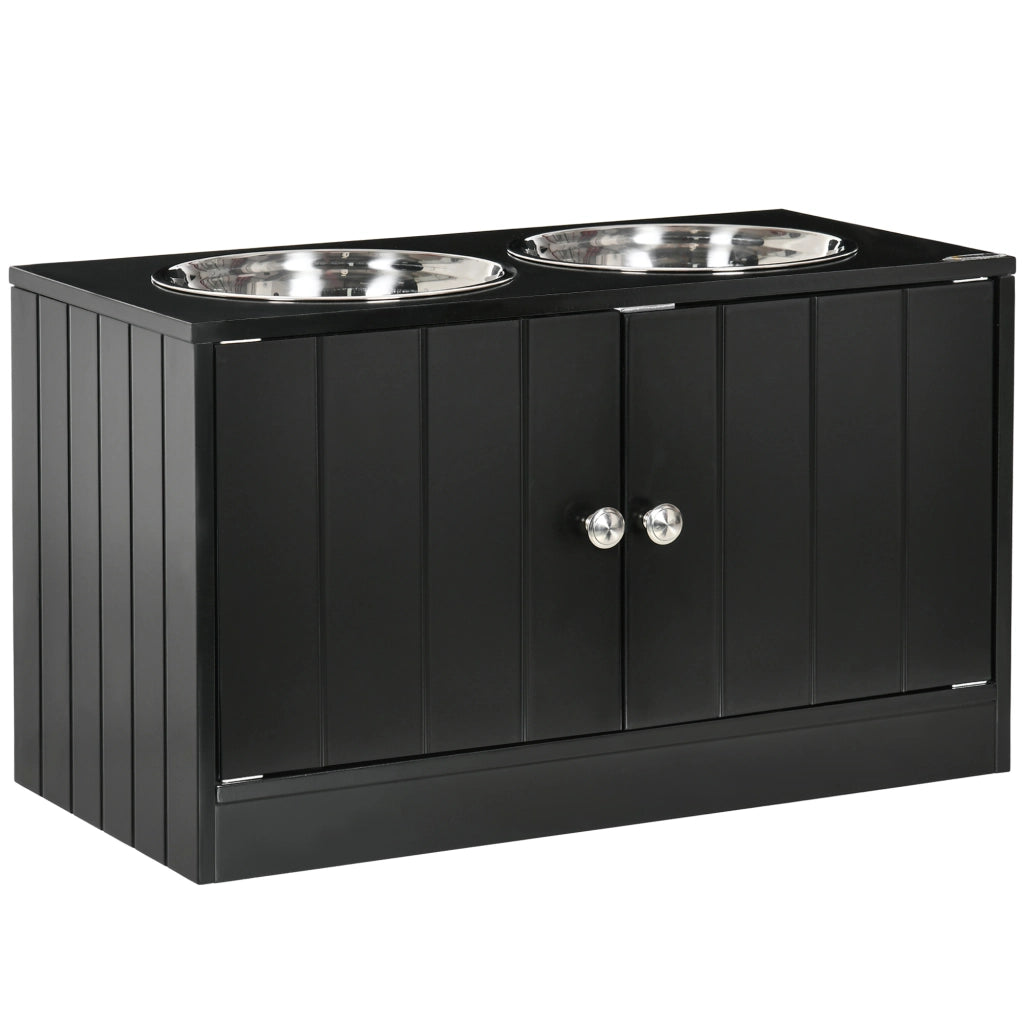 CIOTOLA PER CANI Rialzata 60x30x35,5 cm Legno Nero