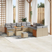 Set Divano da Giardino con cuscino 13 pcs Beige e Grigio Chiaro 3363237