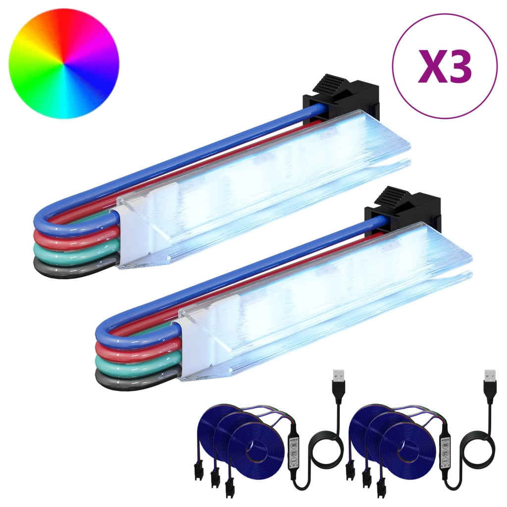 Set di 4 moderne strisce LED flessibili per illuminazione interna 150 x 1 cm atmosfera multicolore in rame nero 02_0056356
