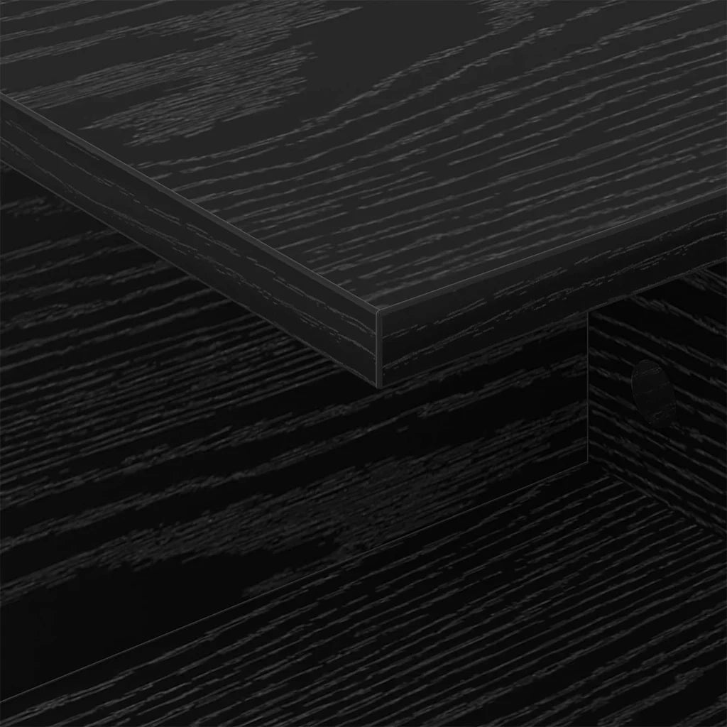 Comodino 2 pcs Rovere Nero 40 x 30 x 25 cm Legno multistrato 891171