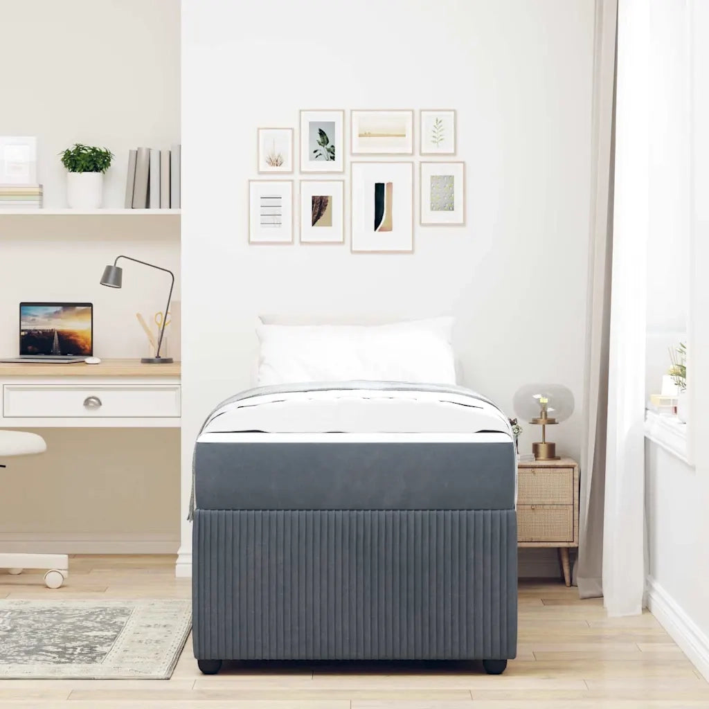 Struttura del letto Grigio scuro 80 x 200 cm Tessuto