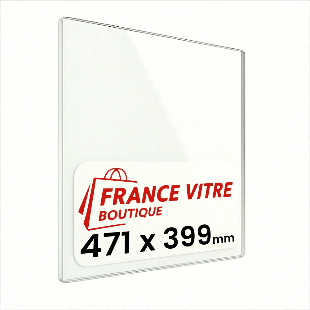 471 x 399 x 4 mm - Vetro per stufa a legna - vetro camino di ricambio - vetro per caminetto resistente al fuoco - France Vitre
