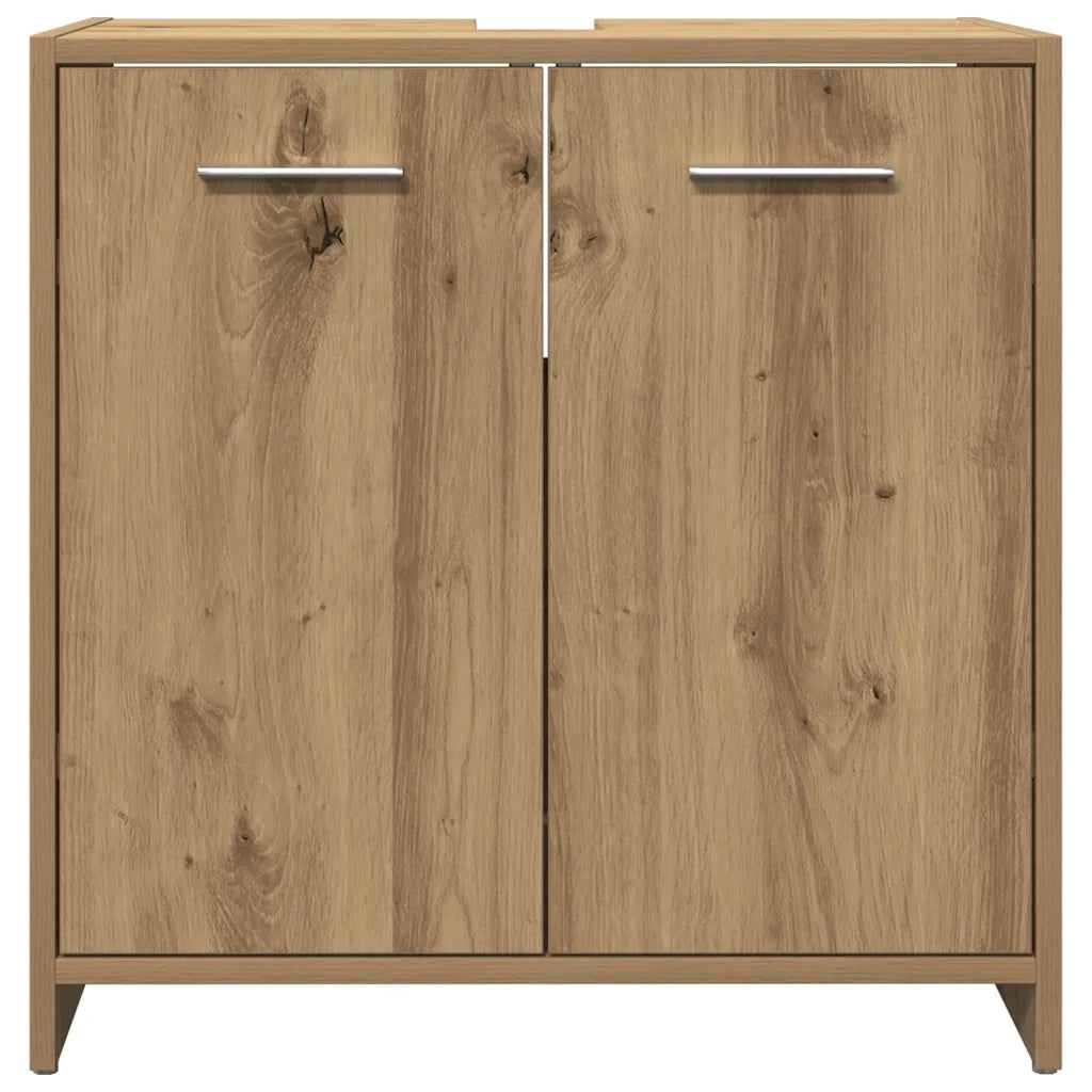 Mobile Lavabo Bagno-Armadietto da bagno Rovere Artigianale Legno Multistrato 122178