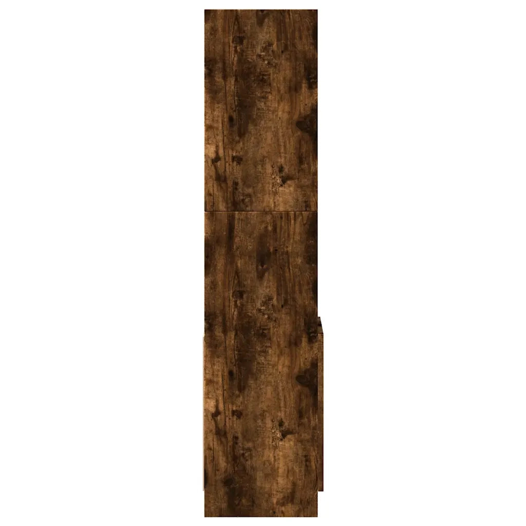Credenza-Buffet-Armadio da cucina Rovere Fumo 92x33x140 cm in Legno Multistrato