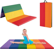 Tappetino da Ginnastica Pieghevole, Tappetino Portatile e Leggero con Maniglie, Tappetino per Yoga e Allenamenti per Stretching e Capriole da Casa e Palestra