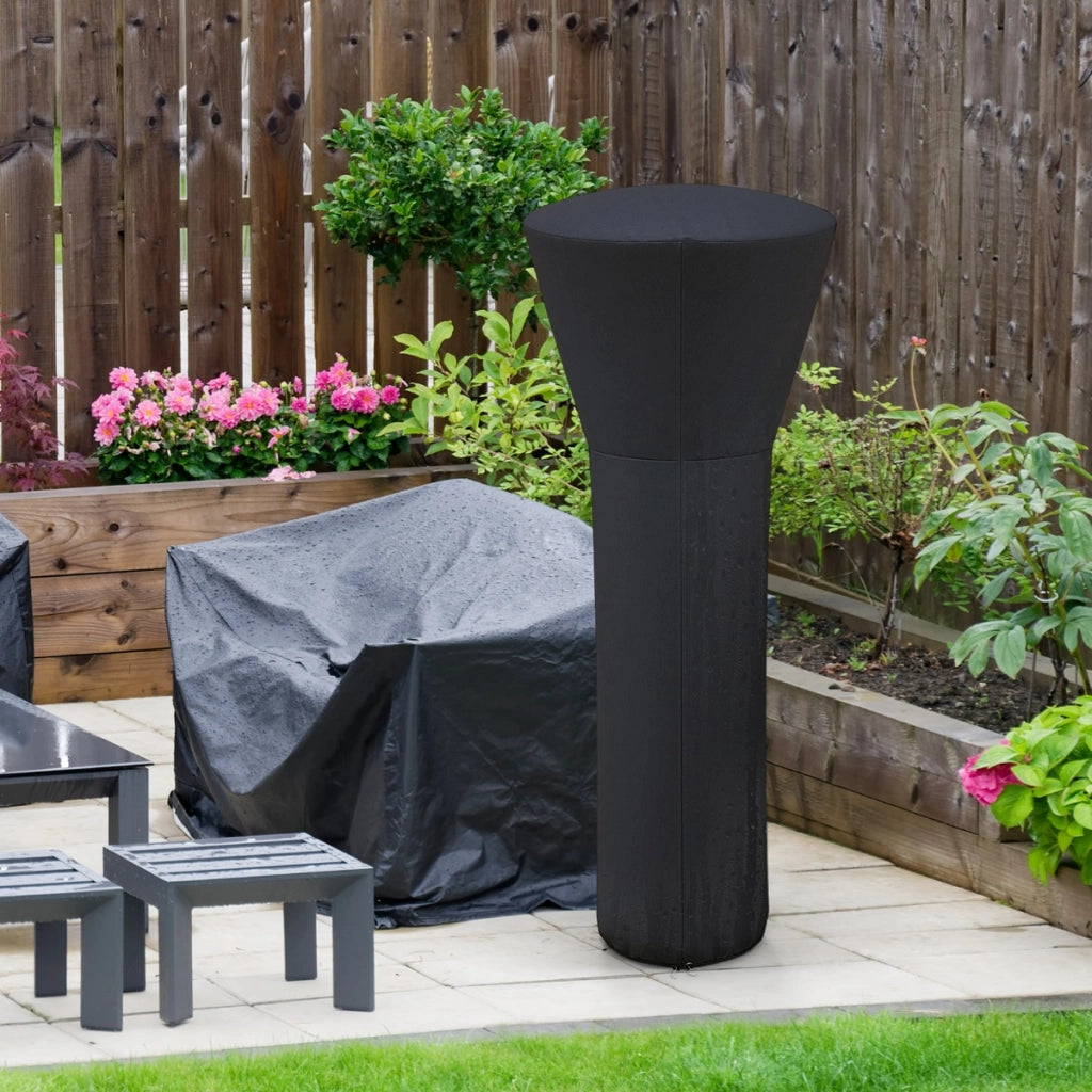 Copertura per riscaldatore da patio con cerniera e borsa per trasporto, Copertura per riscaldatore a propano da esterno Nero