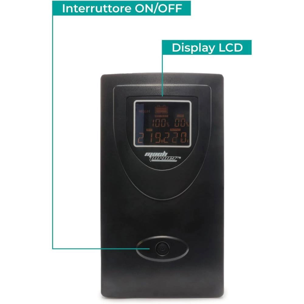 Mach power ups metal con display digitale e stabilizzatore avr *** potenza ampere (va) 2000 va, confezione 1