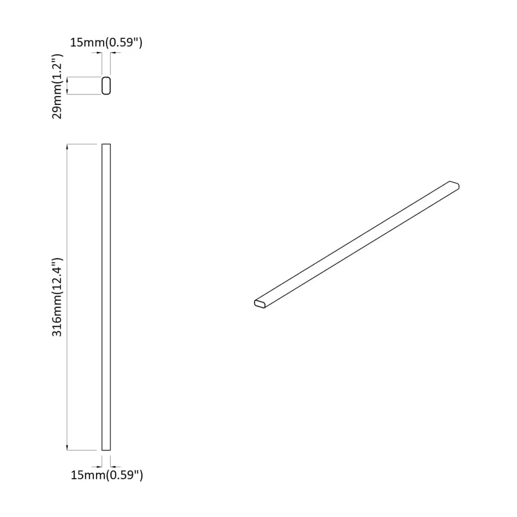 Asta per armadio 12 pz Argento 316 x 15 x 29 mm CFW4816336