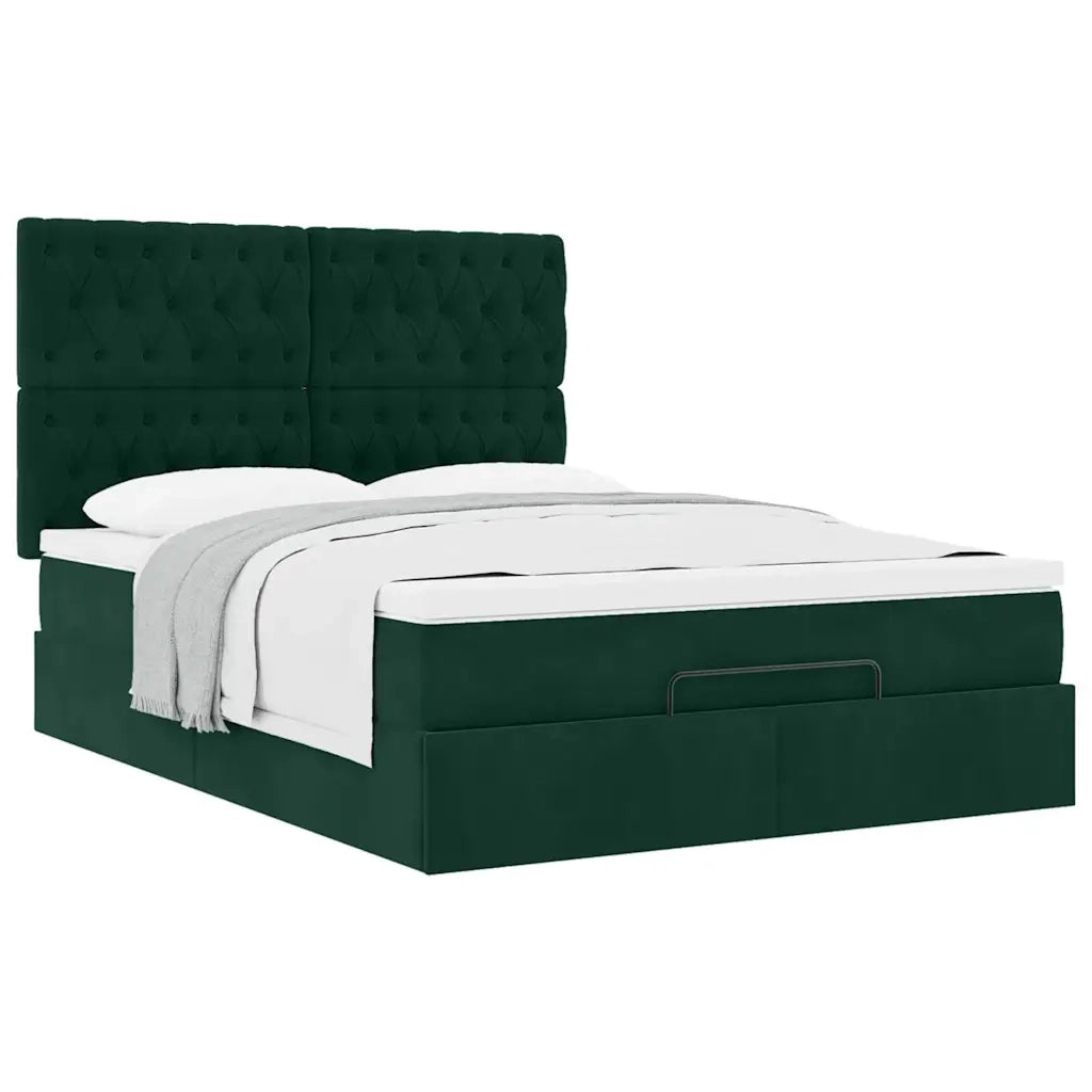 Struttura Letto Pouf con Materassi 140x190 cm in Velluto 3313544