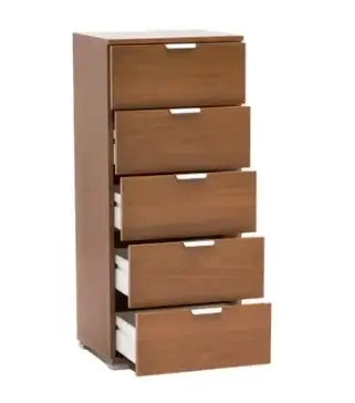 Cassettiera 5 cassetti noce almendra già montato L45 H103 P40