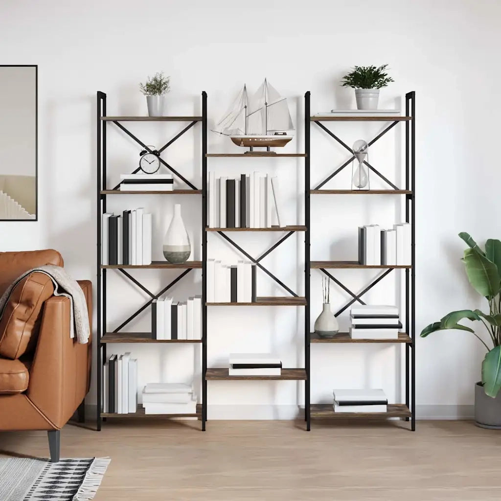 Libreria-Scaffale per Libri-Mobile di Stoccaggio Rovere Sonoma 156 x 25 x 167 cm Legno multistrato 734424