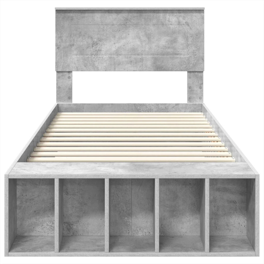 Struttura del letto con lo scaffale Grigio cemento 70 x 190 cm 3408420