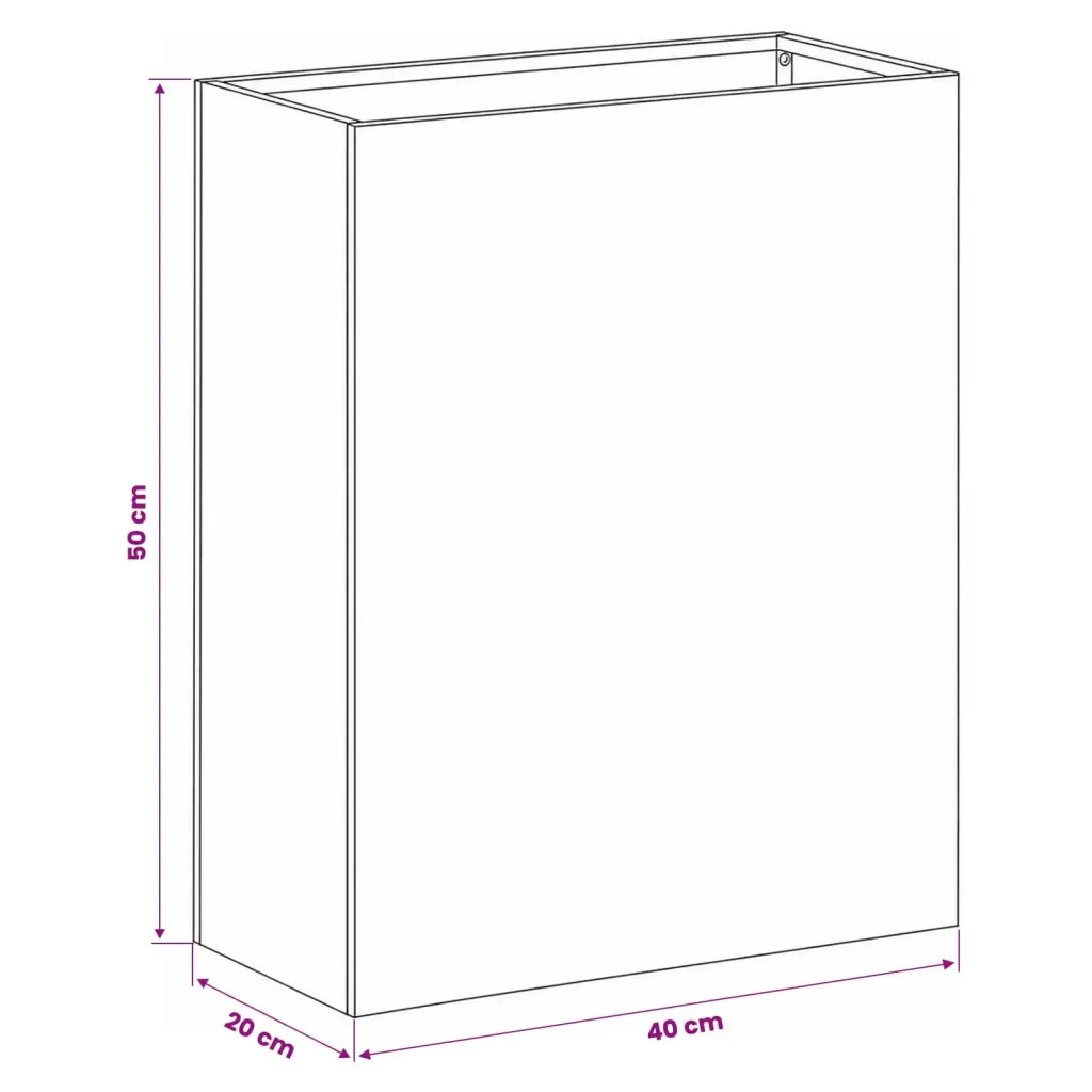 Vaso da giardino Argento 40 x 20 x 50 cm Acciaio zincato 8005424