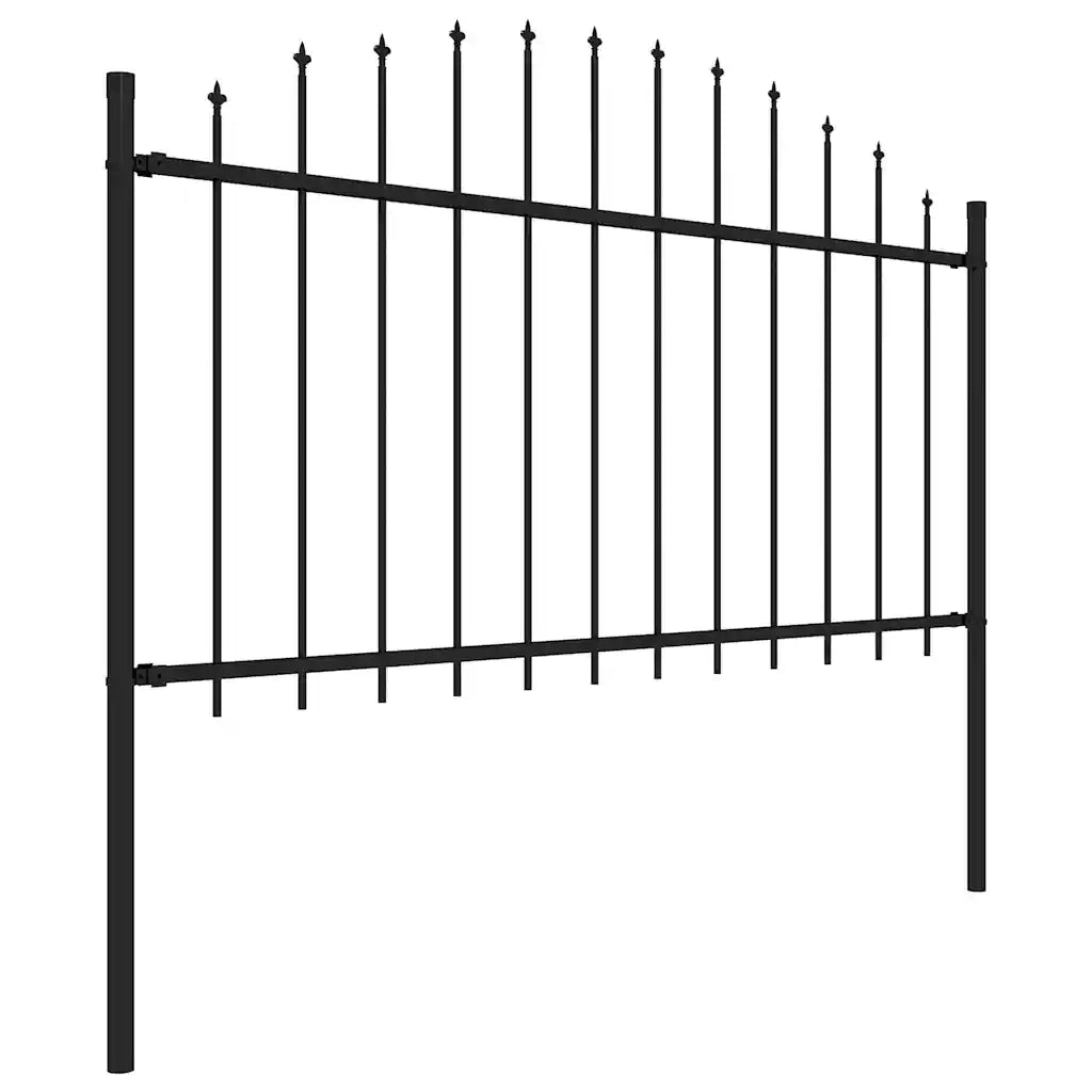 Recinzione da Giardino con Punta a Lancia in Acciaio 671x150 cm Nero 277733