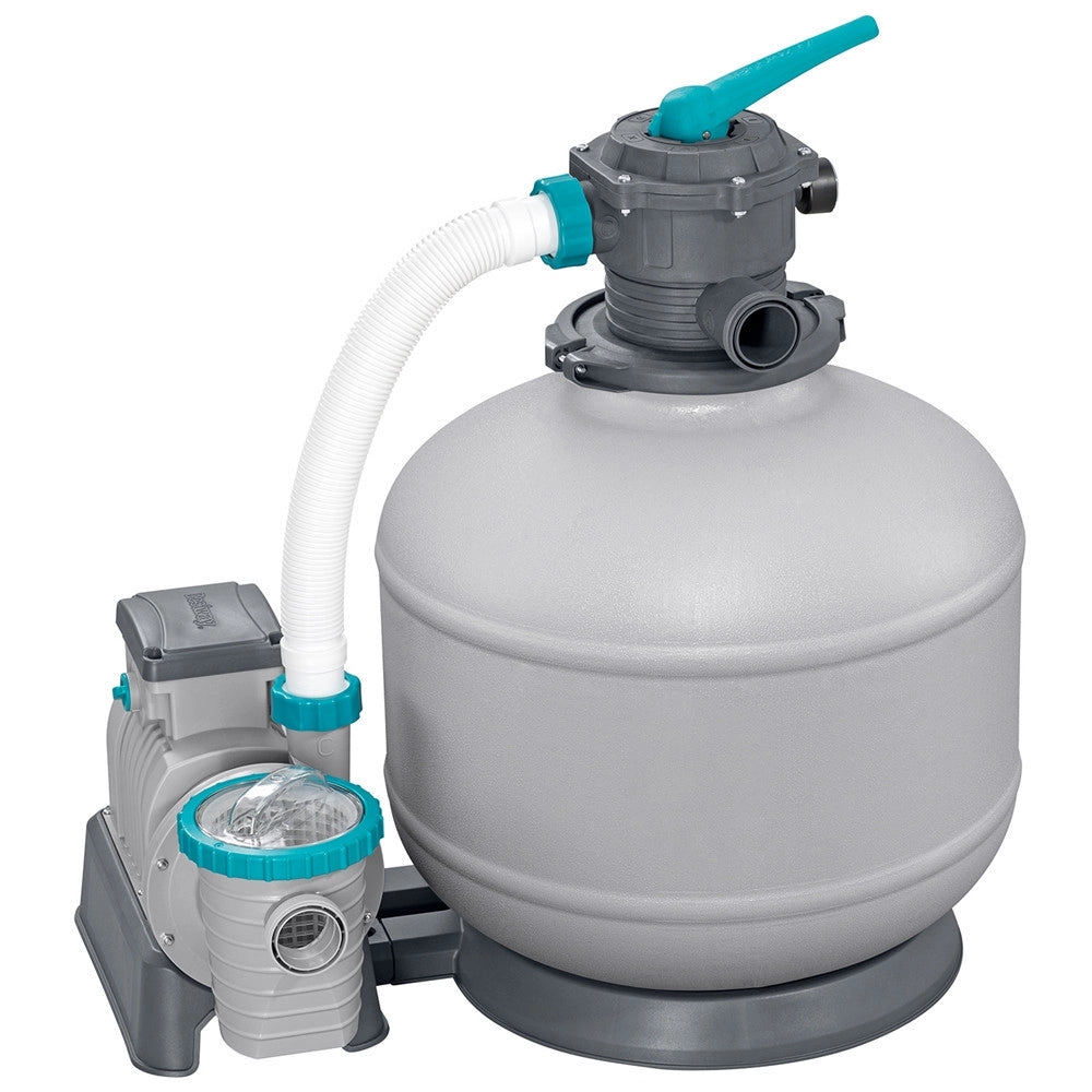 Trade Shop - Pompa Di Filtraggio A Sabbia Con Timer Manometro 11.355l/h Per Piscine Fuori Terra 58486 -