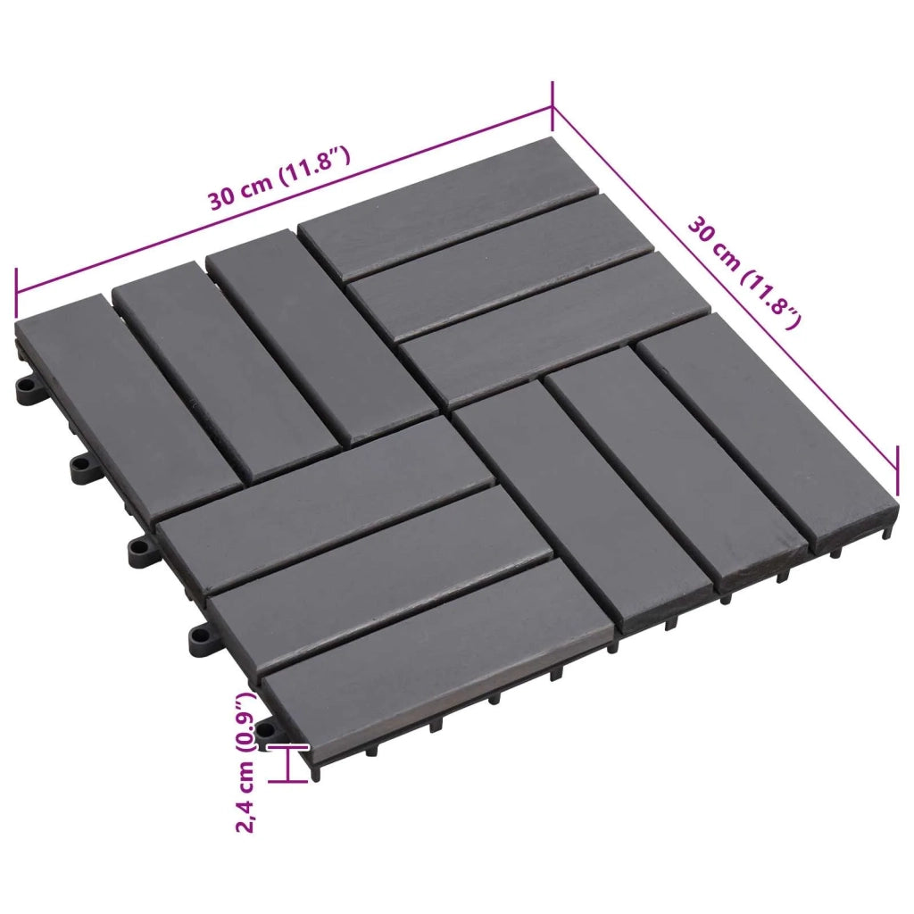 Piastrella per Decking 20 pcs Grigio 30 x 30 cm Legno di Acacia 3444847