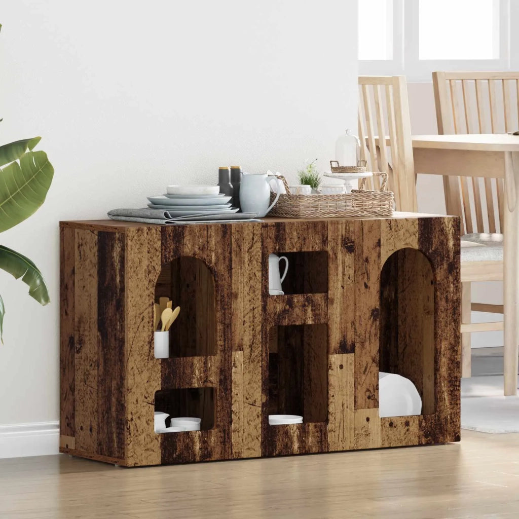 Credenza | Madia | Buffet da pranzo | Armadio da pranzo Legno vecchio 100 x 35 x 59 cm Legno multistrato
