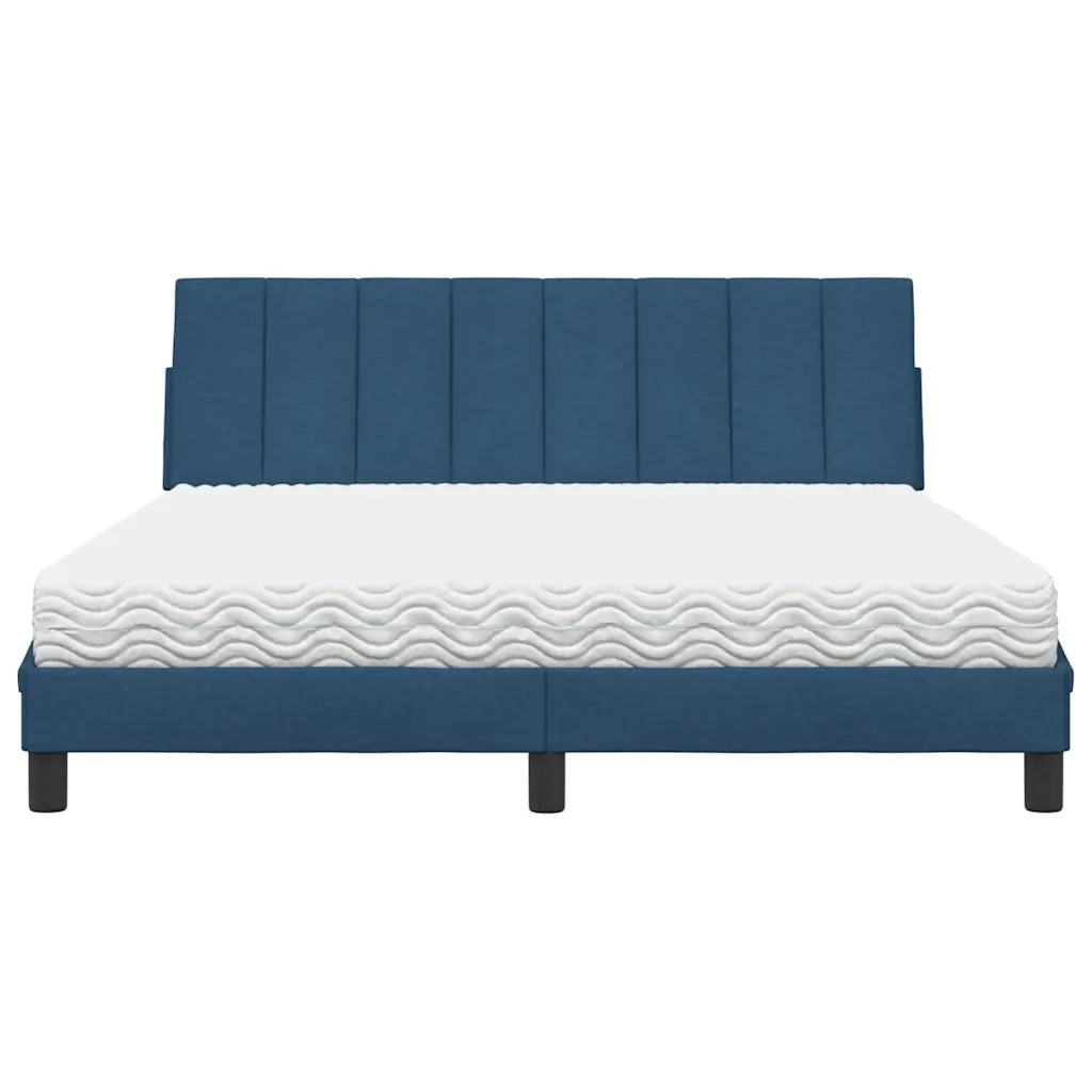 Letto con Materasso Hanko Blu 160x200 cm in Tessuto