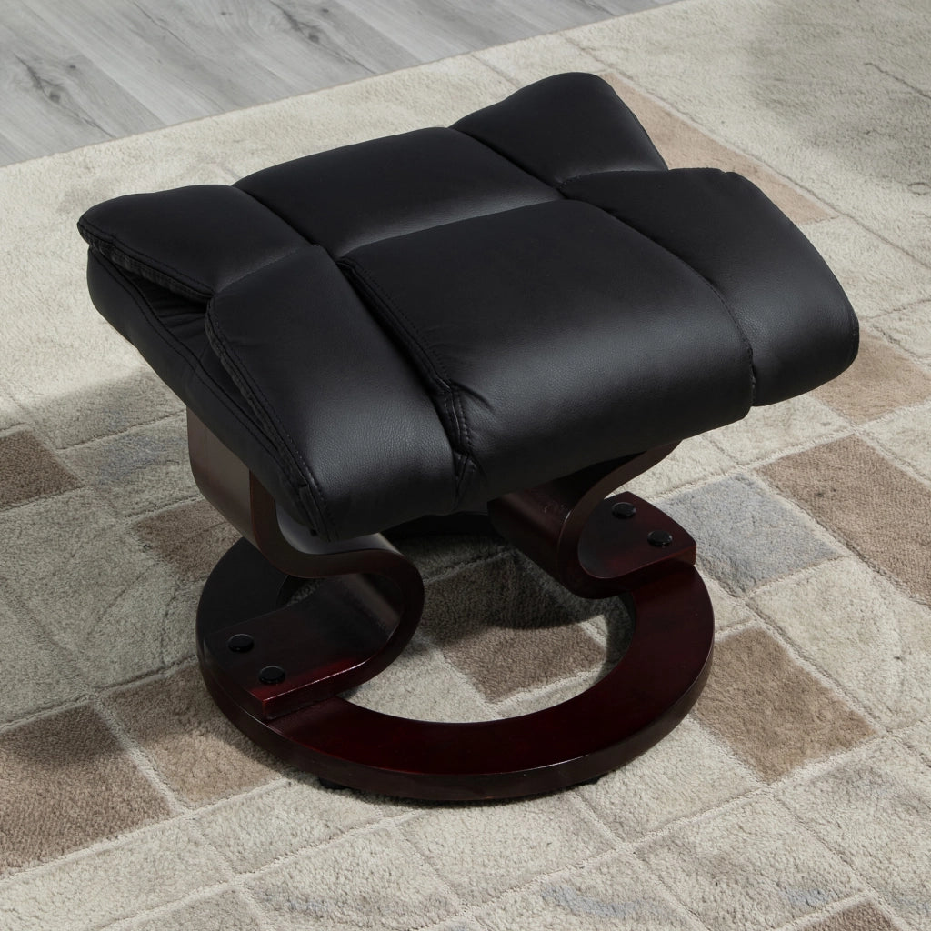 POLTRONA Reclinabile girevole con poggiapiedi, 80x79x100 cm, Nero