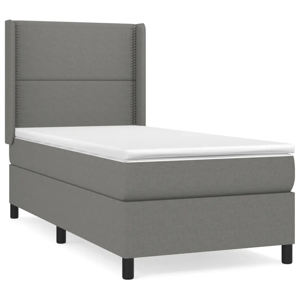 Giroletto a Molle con Materasso Grigio Scuro 90x200 cm Tessuto 3131322