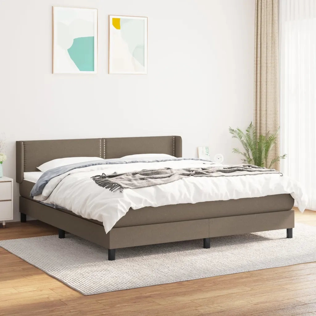 Giroletto a Molle con Materasso Tortora 180x200 cm in Tessuto 3129653
