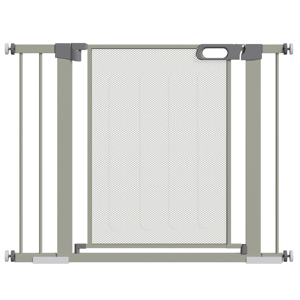 Cancelletto di Sicurezza per Cani Estensibile con Chiusura Automatica 75-103x76 cm Grigio