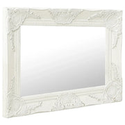 Specchio da Parete-Specchio a muro Stile Barocco 50x40 cm Bianco