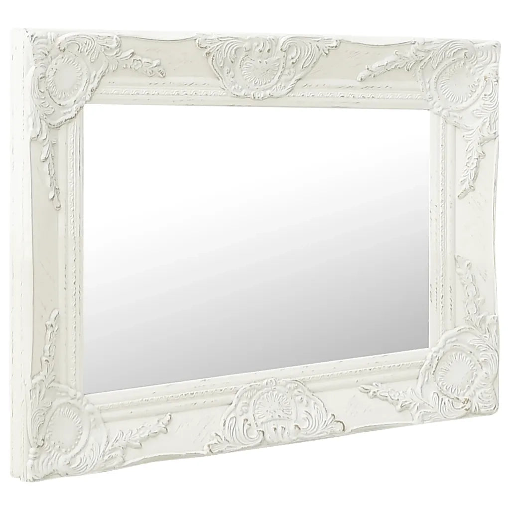Specchio da Parete-Specchio a muro Stile Barocco 50x40 cm Bianco
