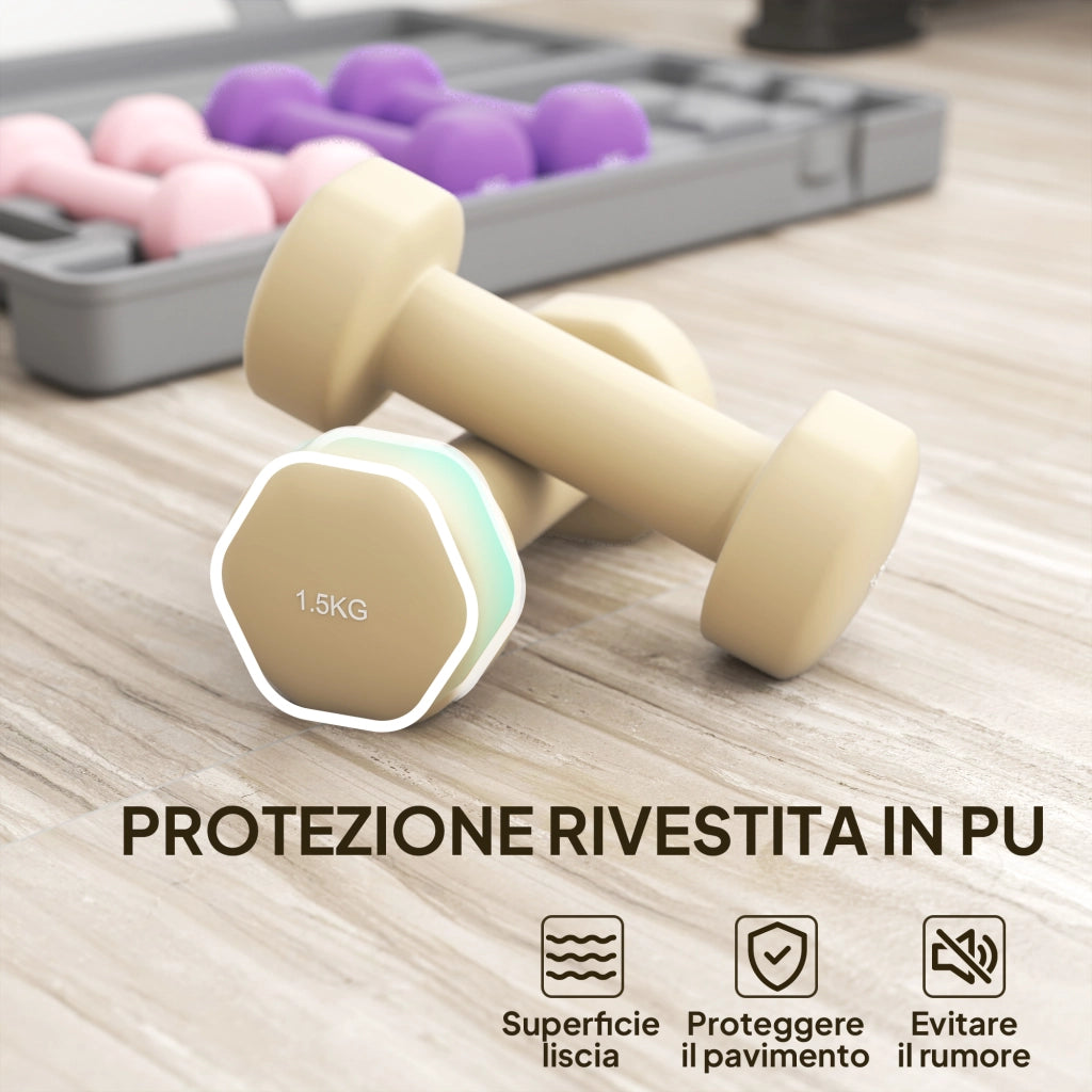 Set di Manubri Fitness da 6 kg ¨C Minimal ¨C Multicolore