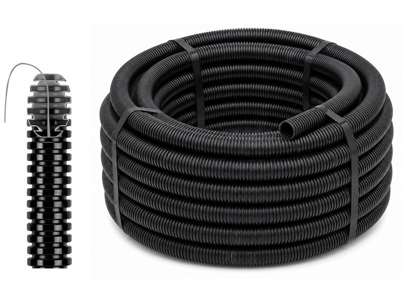TUBO CORRUGATO NERO CON TIRAFILO Ø mm. 20  MT. 100