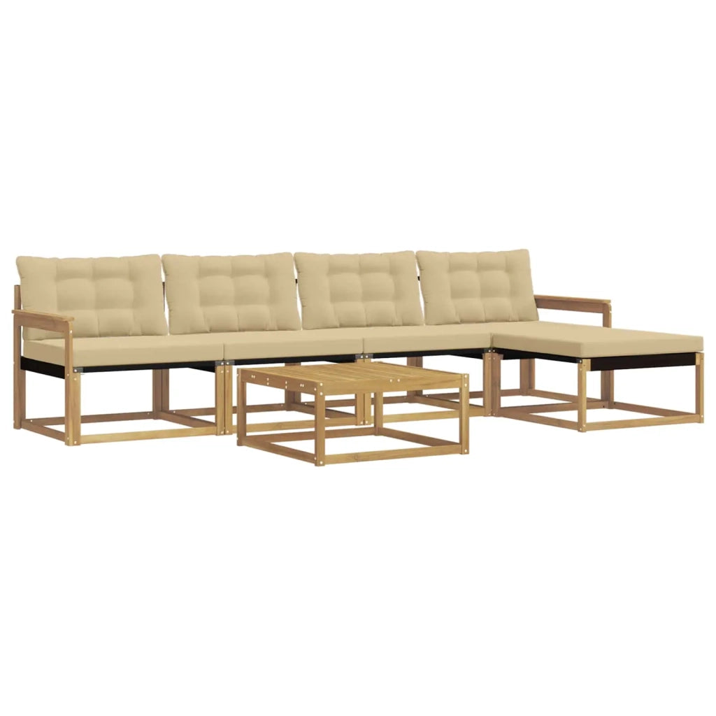 Set di divani da esterno 6 pz Bianco e Beige 3388607
