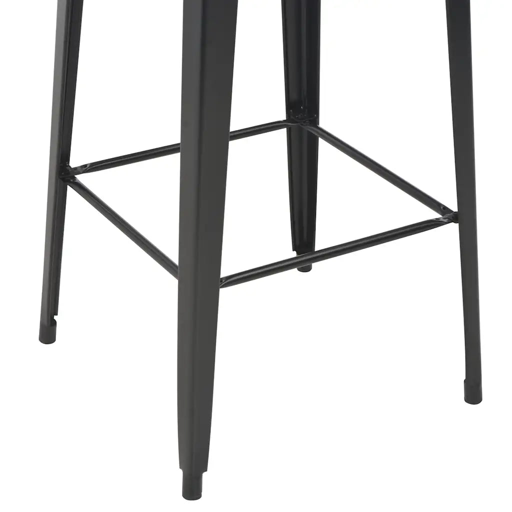 Tavolo da Bar Nero 60x60x108cm Legno Massello di Pino e Acciaio 280082