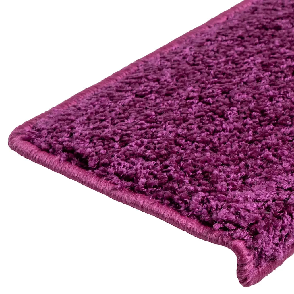 Tappetini per scale 10 pz 65x21x4 cm Viola Bordo rettangolare 149825