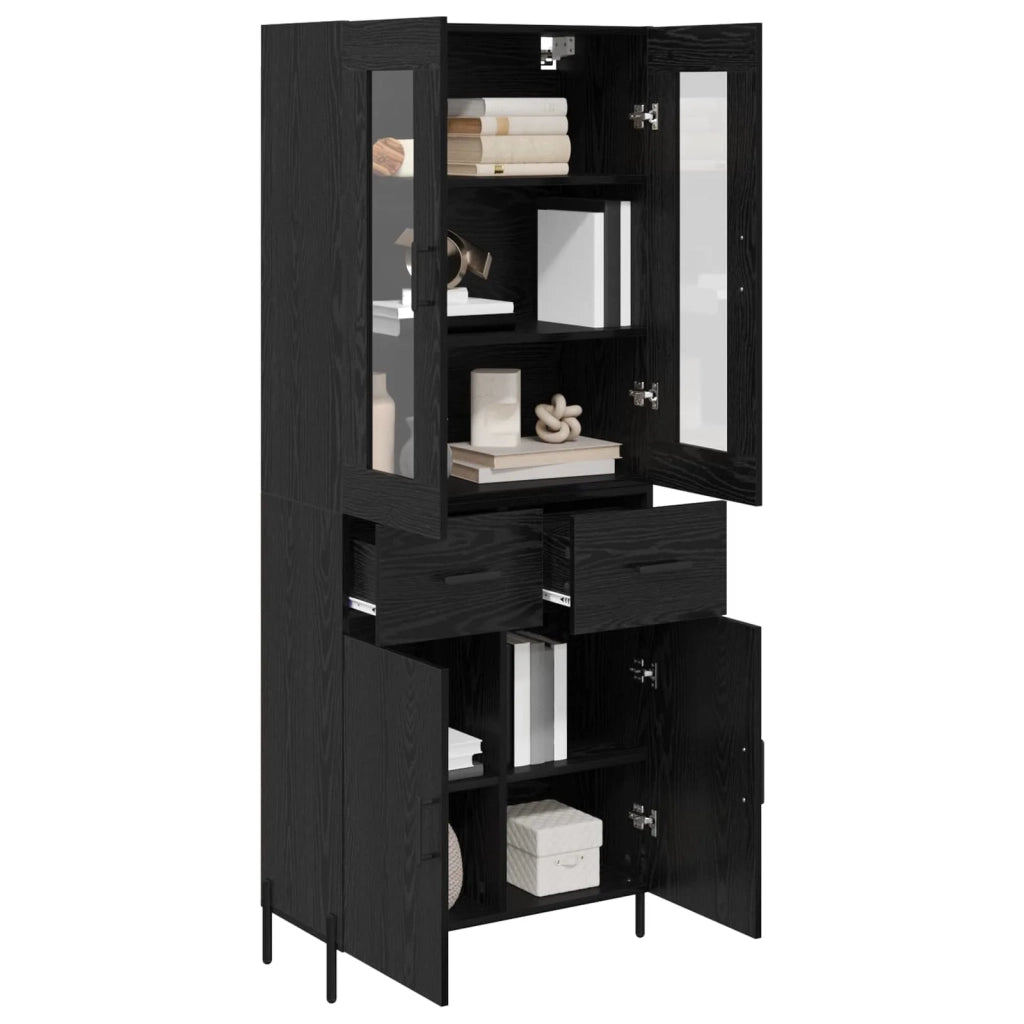Credenza-Buffet-Armadio da cucina Rovere Nero 69,5 x 34 x 180 cm Legno multistrato 129320