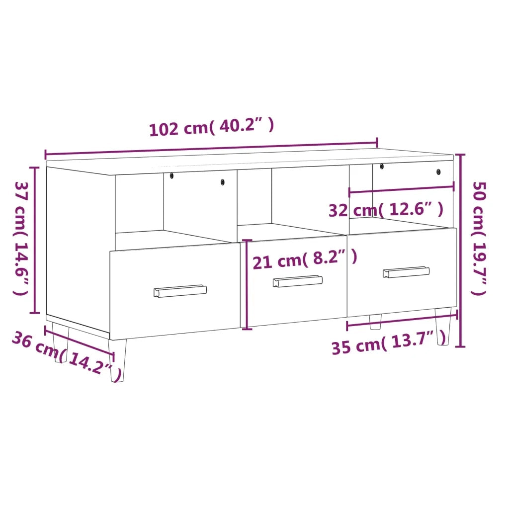 Mobile TV | Armadietto TV | Mobile Porta TV Rovere Sonoma 102x36x50 cm Legno Multistrato