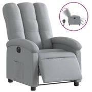 Poltrona | Sedia Relax Elettrica Reclinabile Grigio Chiaro in Tessuto