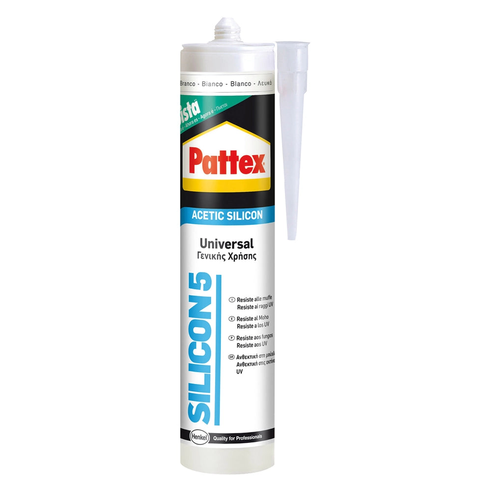 SILICONE ACETICO UNIVERSALE trasparente ml 280- 25 pezzi  - PATTEX