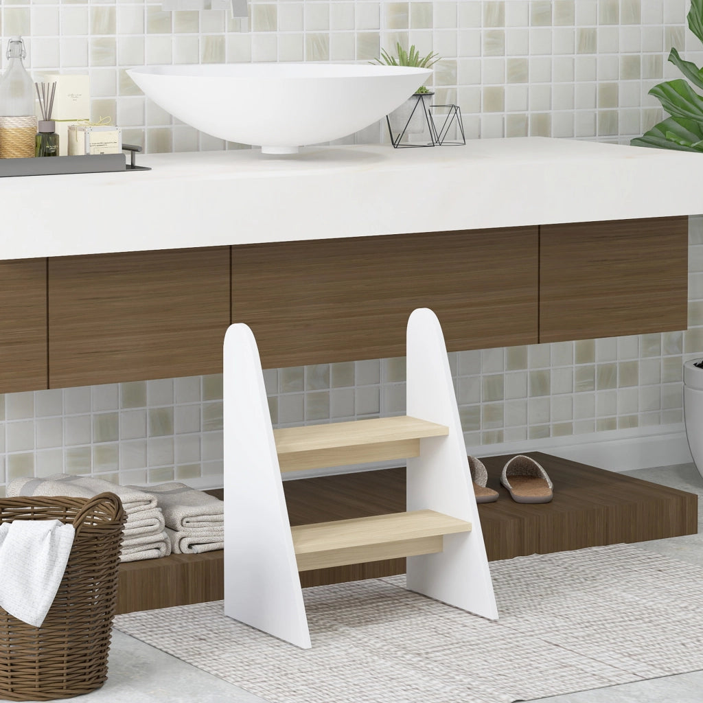 Scalino per Bambino 2 Marche ¨C zephmum ¨C Legno Bianco 20 kg