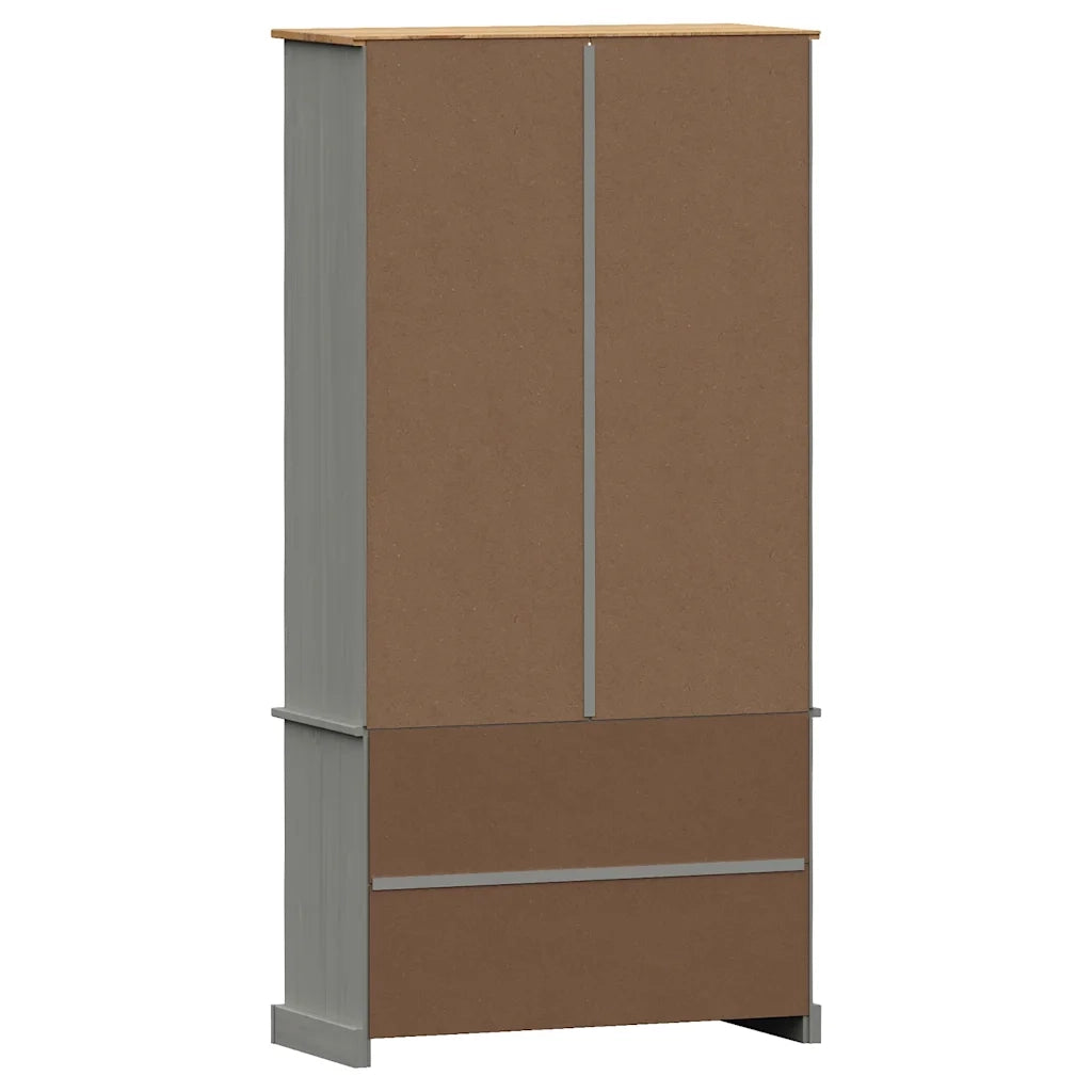Libreria VIGO 85x35x170 cm in Legno Massello di Pino Grigio 353198