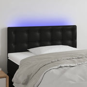 Testiera-Testata-Testiera Decorativa Nera a LED 100x5x78/88 cm in Similpelle 741201