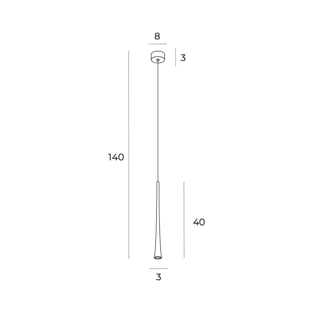 Lampada a sospensione oro minimal tubo 40cm LED 7W Maxlight
