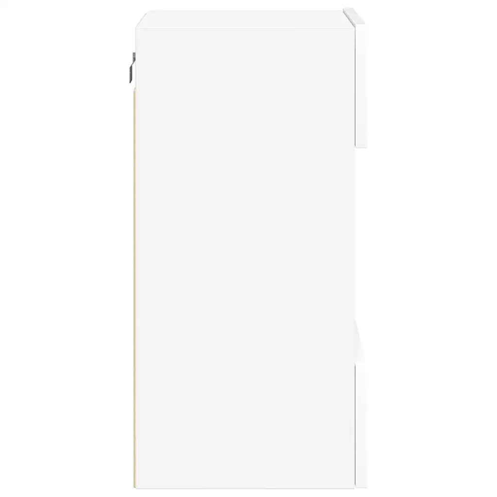 Mobili da parete con luci LED per TV 2pz Bianchi 40x30x60,5 cm 837079