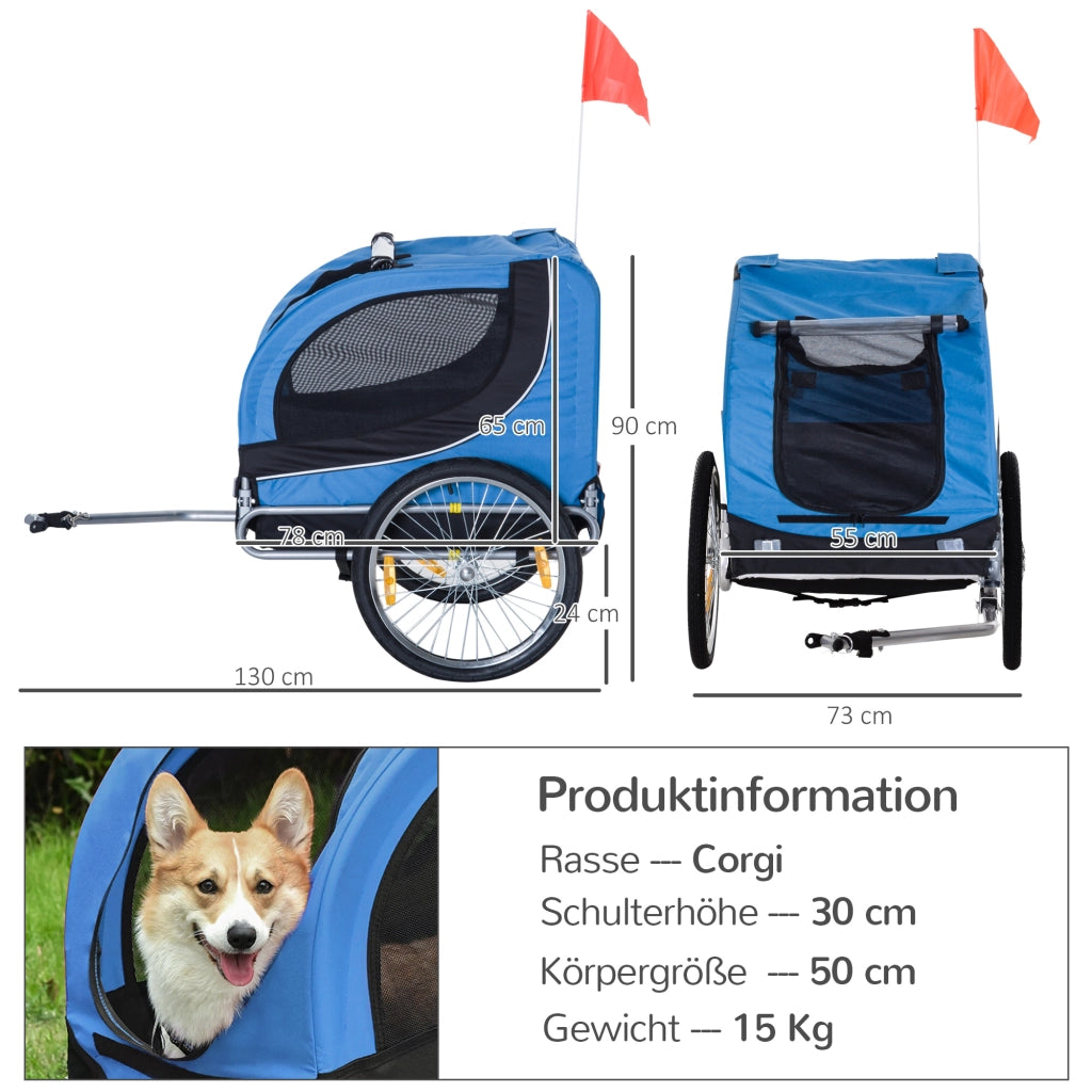 Trasportino per Cani Bici ¨C zephmum ¨C Blu e Nero