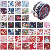 Stoffa a Rullo Jelly 40 pezzi - Stile Giapponese - Motivi Fiorali - Sartoria - Artigianato - Accessori Creativi - Strisce di Stoffa