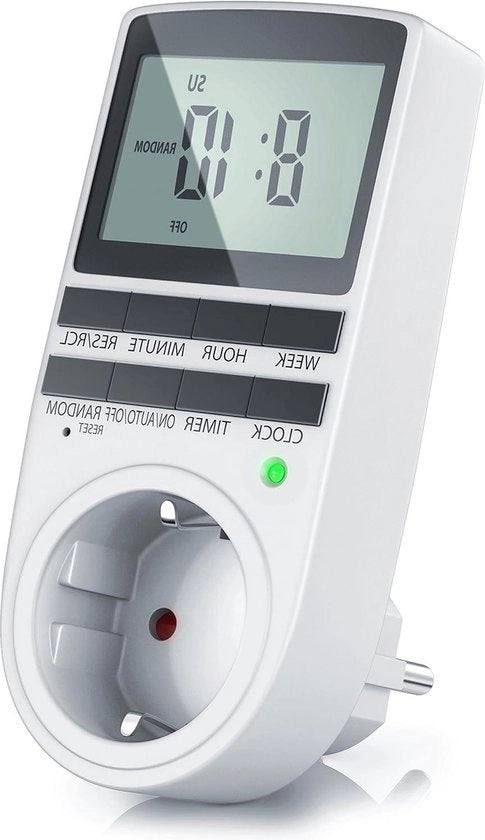 Timer digitale con display LCD da 21 pollici - 53 cm - 3680 W con 10 programmi - batteria di riserva - modalità di accensione casuale - protezione contro il tocco