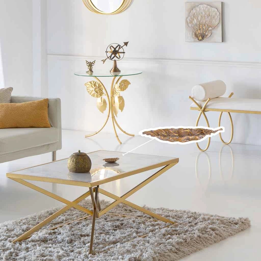 Foglia decoro oro 15,5x9,5x1,8h