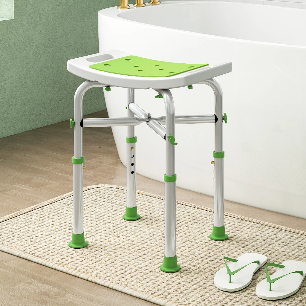 Sgabello da doccia regolabile imbottito ¨C Minimal ¨C verde 30x30x45 cm