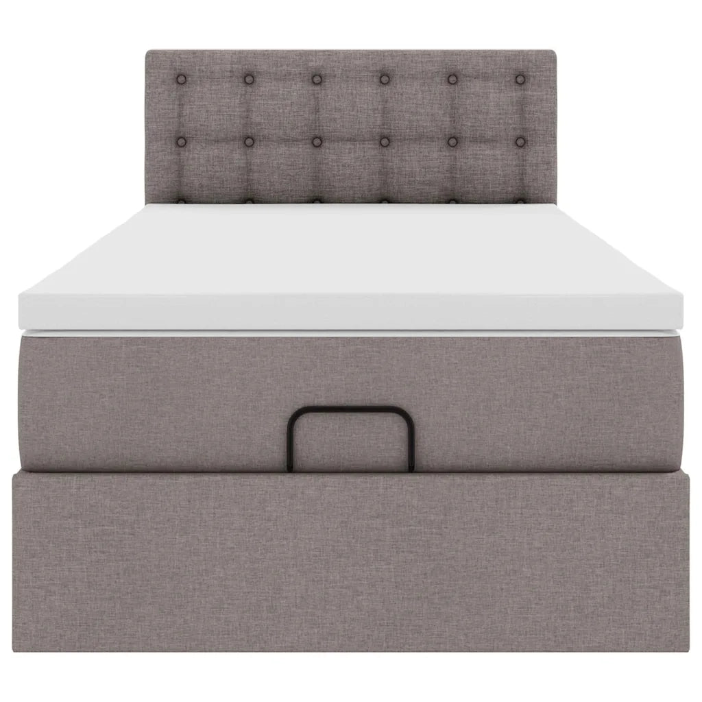Struttura Letto Pouf con Materasso Tortora 80x200 cm in Tessuto 3312433
