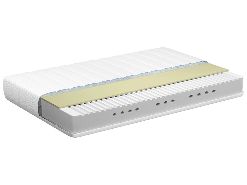Materasso EU Duro 90 x 200 cm Bianco Grigio Schiuma Imbottitura Poliestere Sfoderabile