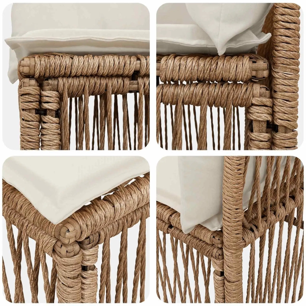 Set Divano da Giardino 5 pz Beige polyrattan 3434217